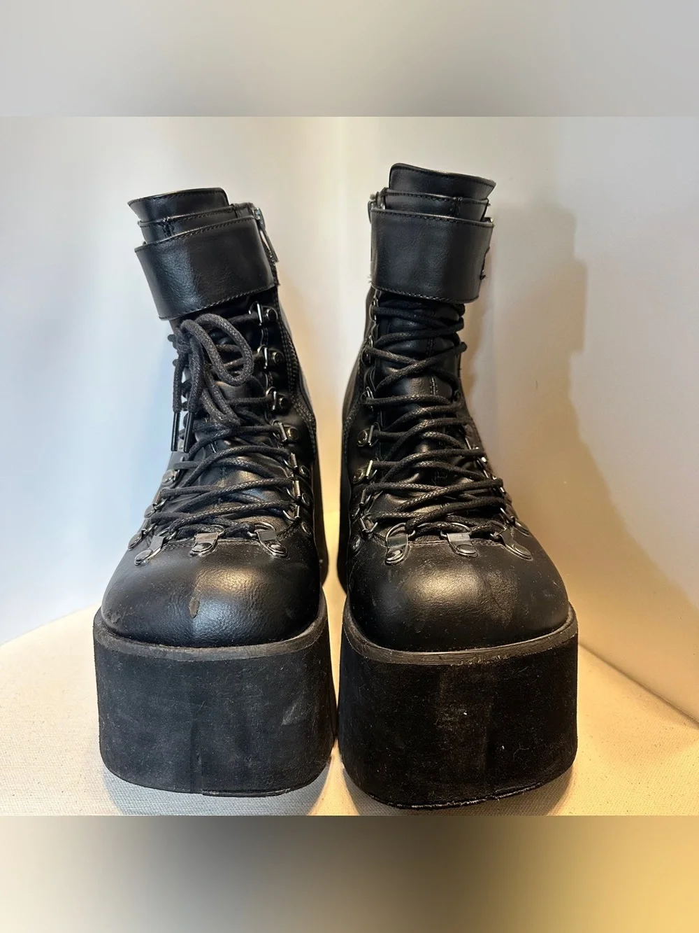 Demonia Kera 21 Ankle Platform Boot Black Size 10
